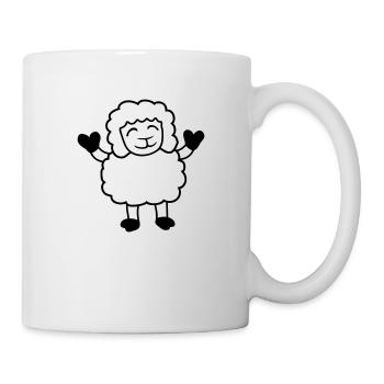 Sheep Baby Stands Cute Cute Lamb Child Happy - Mug - white - Right