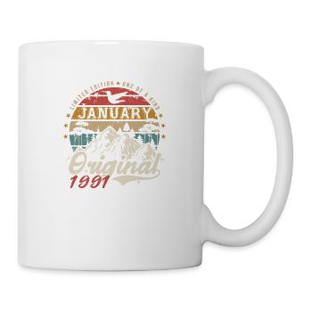 Januar 1991 Geburtstagsgeschenk - Januar 1991 - Tasse - Weiß - Rechts