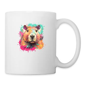 Capybara,illustration,graffiti,coloré, éclaboussures de couleur - Mug blanc - blanc - Droite
