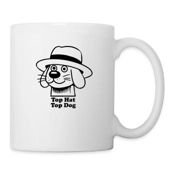 Dapper Doggo - Top Hat, Top Dog Design - Mug - white - Right
