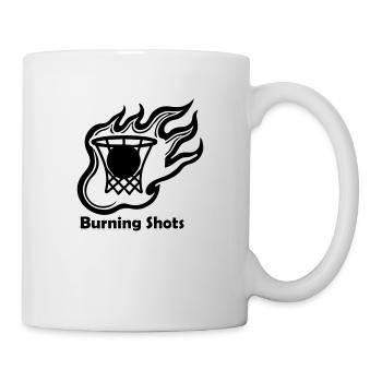 Basketball in Flammen - Design mit brennenden Schüssen - Tasse - Weiß - Rechts
