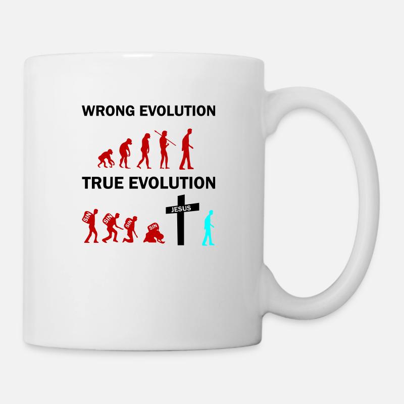 true evolution jesus - Tasse - Weiß