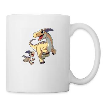 Parasaurolophus mother and child - Mug - white - Right