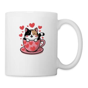 CAT IN CUP - Mug blanc - blanc - Droite