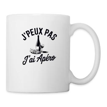 T-Shirt Ich kann nicht Apéro haben - Tasse - Weiß - Rechts