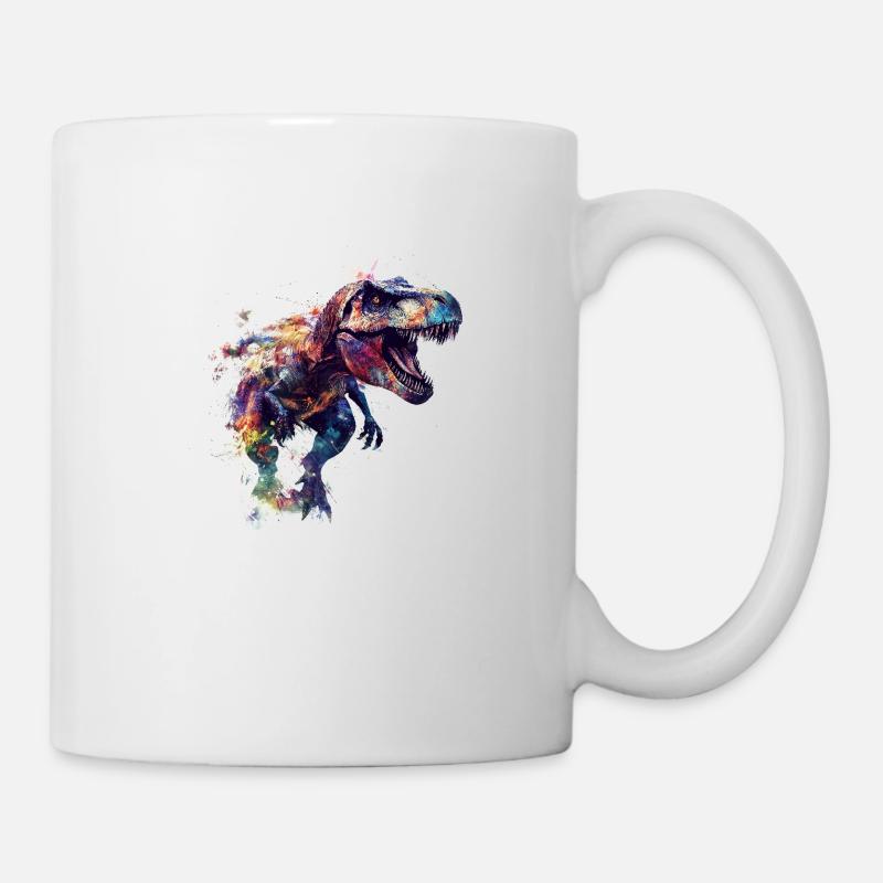 T Rex Klecks - Tasse - Weiß