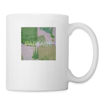 Peinture carrés abstrait vert, partage, image fun - Mug blanc - blanc - Droite
