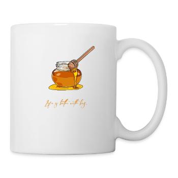 Life is better with bees // Illustration - Tasse - Weiß - Rechts