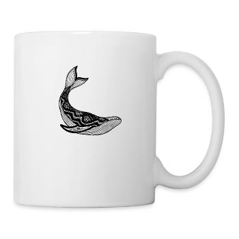 Gemusterter Wal - Tasse - Weiß - Rechts