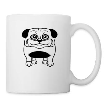 Dog Pug Small Cute Dick Love Happy Comic Fun - Mug - white - Right