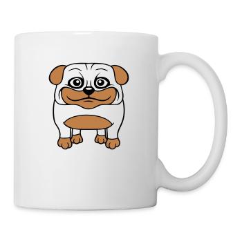 Dog Pug Small Cute Dick Love Happy Comic Fun - Mug - white - Right