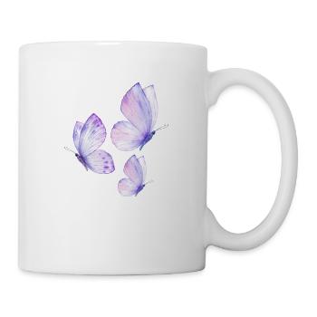 Purple Butteflies - Mug - white - Right