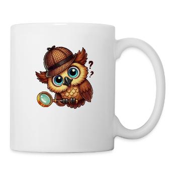 Detektiv-Eule - Tasse - Weiß - Rechts