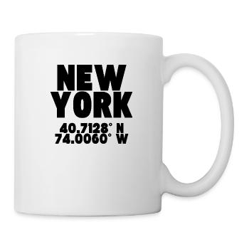 New York - Design avec coordonnées - Mug blanc - blanc - Droite