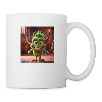 Happy Halloween, süß, Monster, wilde Haare, gruselig, lustig - Tasse - Weiß - Rechts