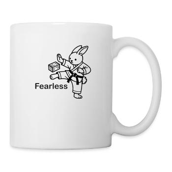 Lapin de karaté Couper du bois - Fearless Design - Mug blanc - blanc - Droite