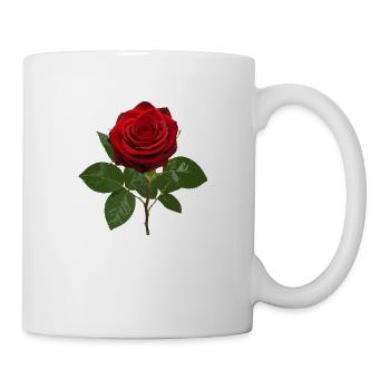 Red rose deep red - Mug - white - Right