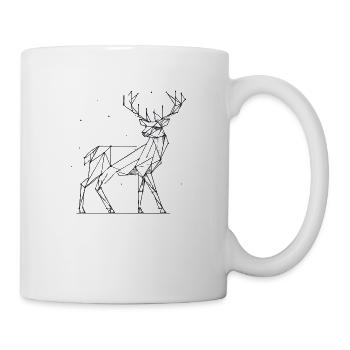 Hirsch 2D Linien - Tasse - Weiß - Rechts