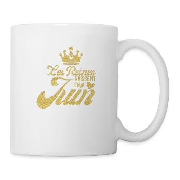 Königinnen werden im Juni geboren goldener Glitzer - Tasse - Weiß - Rechts