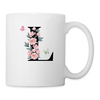 Letter l Pink Flowers - Mug - white - Right