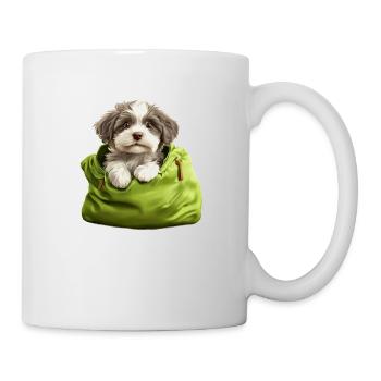 Sweet Companion – Fluffy Joy in a Green Bag - Tasse - Weiß - Rechts