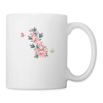 Letter and pink flowers - Mug - white - Right