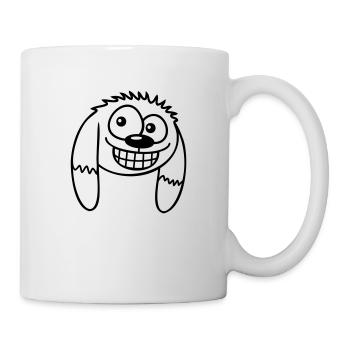 Dog looks funny grin happy smile fun - Mug - white - Right