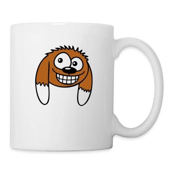 Dog looks funny grin happy smile fun - Mug - white - Right