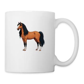 Mérens Pferd echt - Tasse - Weiß - Rechts