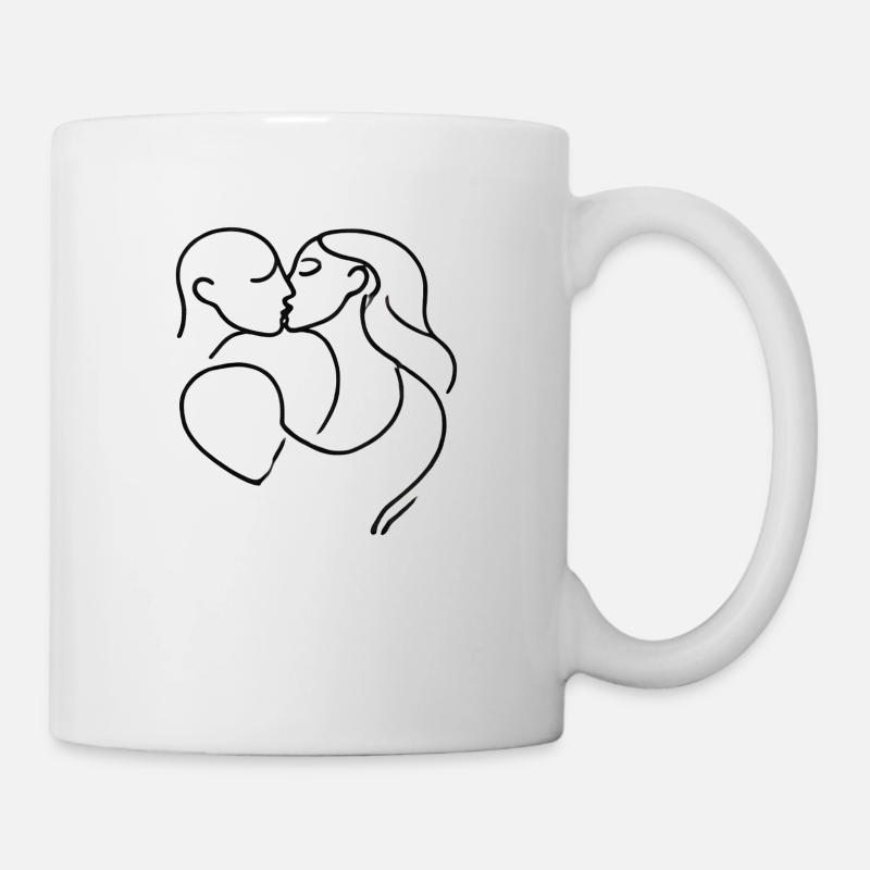 Küssendes Paar - Lovers - Tasse - Weiß