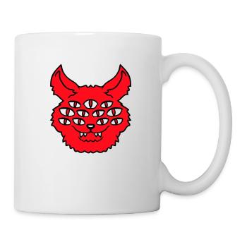 Cat Demon Many Eyes Devil Hell Evil Monster - Mug - white - Right