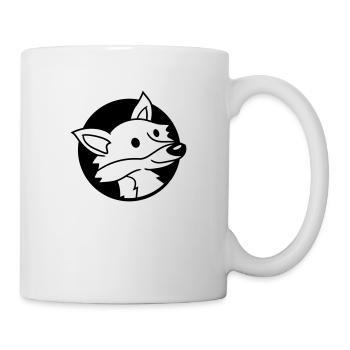 trou de renard roux renard sauvage animal peeps visage tête - Mug blanc - blanc - Droite