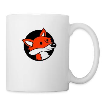 trou de renard roux renard sauvage animal peeps visage tête - Mug blanc - blanc - Droite