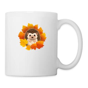 Hedgehog and leaves - Mug - white - Right