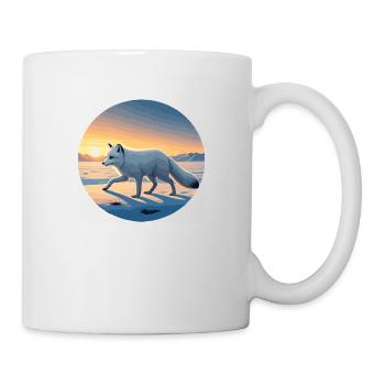 Renard arctique au lever du soleil - Mug blanc - blanc - Droite