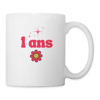 1. 1 AN. 1er ANNIVERSAIRE. ANNIVERSAIRE 1 AN. ANNI - Mug blanc - blanc - Droite