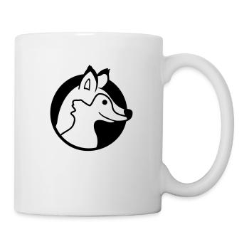trou de renard roux renard sauvage animal peeps visage tête - Mug blanc - blanc - Droite