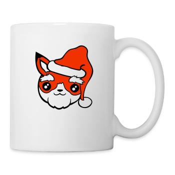 Fuchs Weihnachtsmann Weihnachten Mütze Nikolaus - Tasse - Weiß - Rechts