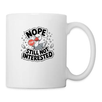 Uninteressiertes Gänse-Stoppschild - Tasse - Weiß - Rechts
