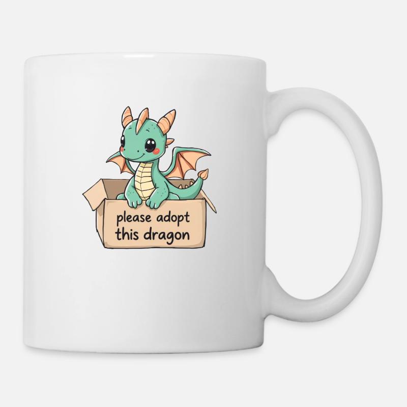 Süßer Drache möchte aufgenommen werden - Tasse - Weiß