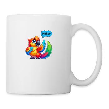 Caricature de perroquet - Mug blanc - blanc - Droite