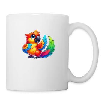 Caricature de perroquet - Mug blanc - blanc - Droite