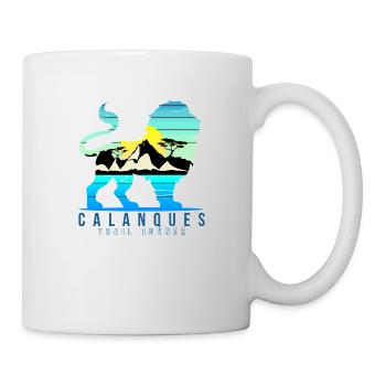 Lion des calanques, Trail runner, sport, aventure - Mug blanc - blanc - Droite