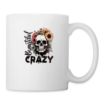 Beautiful Crazy Skull - Tasse - Weiß - Rechts