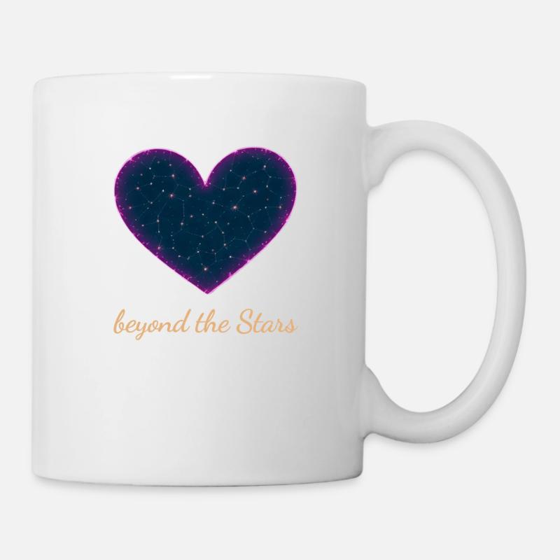 Liebe jenseits der Sterne Herz-Design - Tasse - Weiß