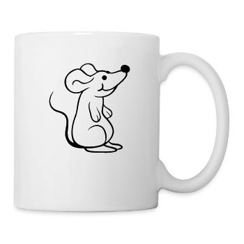 Maus Mäuschen Süße Kleine Ratte Nager Freundlich - Tasse - Weiß - Rechts