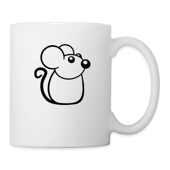 Maus Mäuschen Süße Kleine Ratte Nager Freundlich - Tasse - Weiß - Rechts
