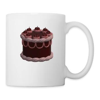 3D-Kirsch-Vintage-Kuchen - Tasse - Weiß - Rechts