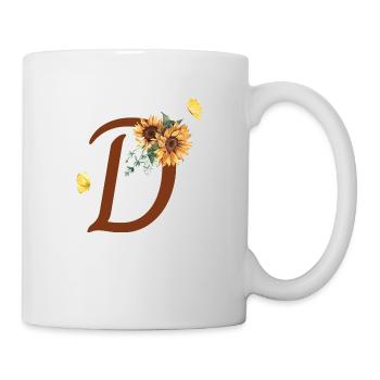 Letter d sunflower butterfly - Mug - white - Right