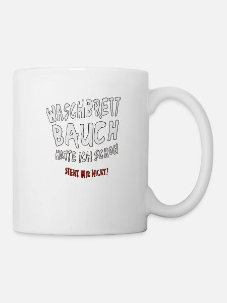 Waschbrettbauch - Tasse - Weiß